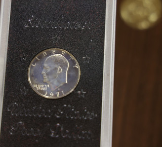 1971 S Silver Eisenhower Dollar Proof in Govt. Brown Box...