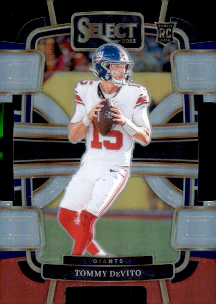 Tommy DeVito RC 2023 Panini Select Black and Red Prizms Die Cuts Rookie