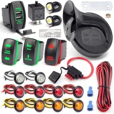 Universal ATV UTV SXS Turn Signal Street Legal Blinker Kit with 110DB Clear 