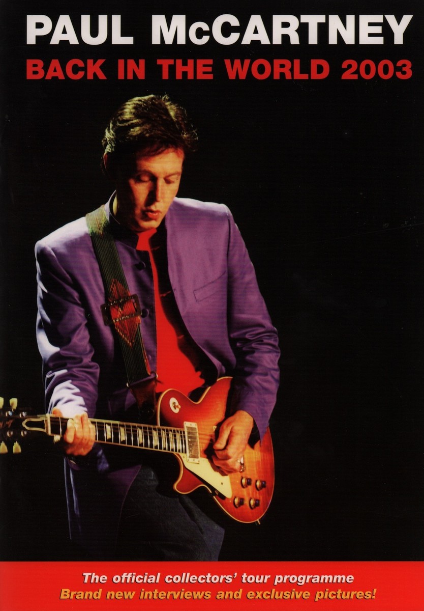 PAUL McCARTNEY 2003 BACK IN THE WORLD TOUR CONCERT PROGRAM BOOK