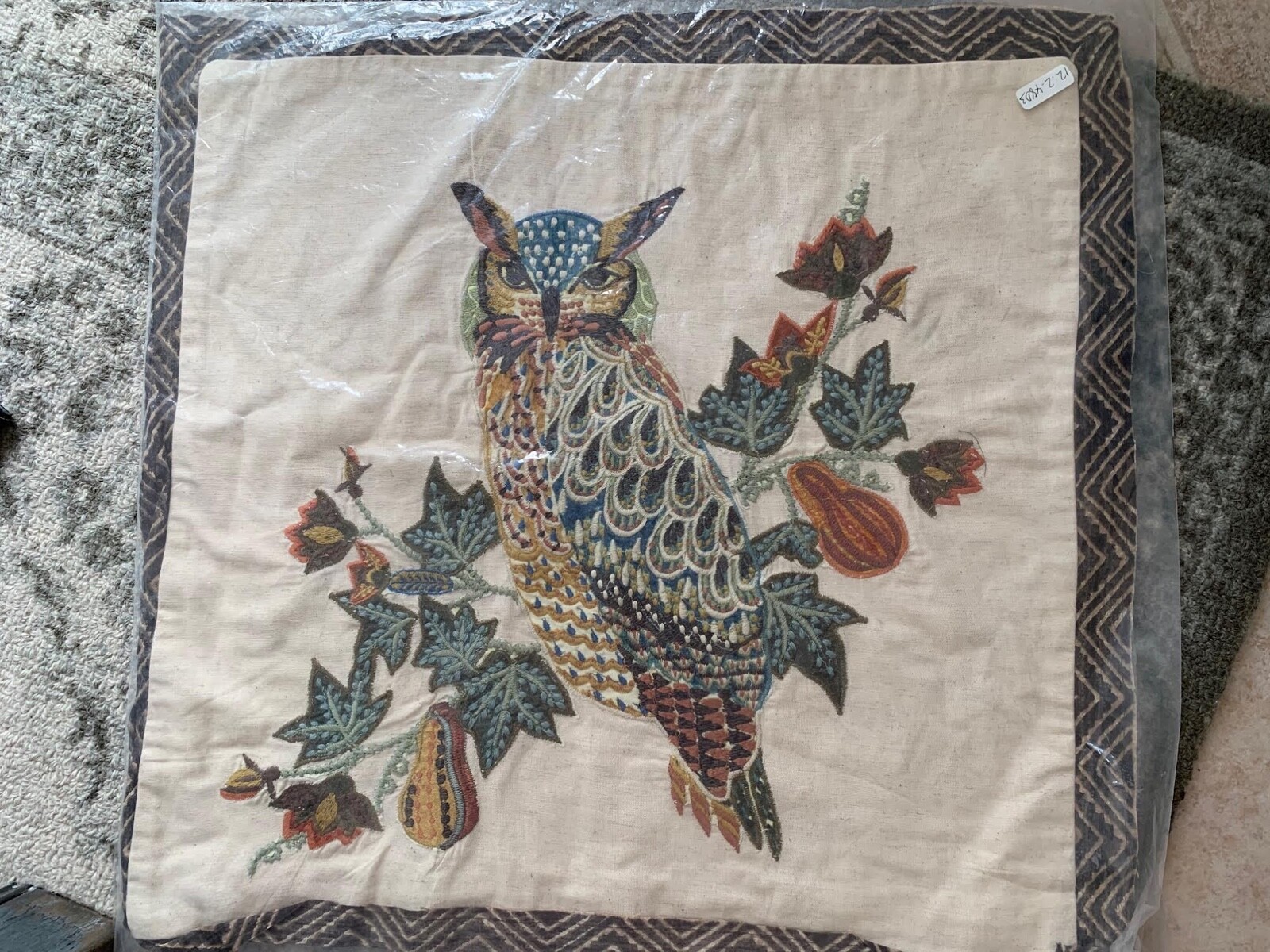 Pottery Barn OWL EMBROIDERED 20" Pillow Cover NIP eBay