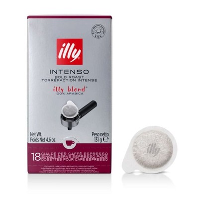 Illy Intenso E.S.E. Pods Intenso Dark Roast Coffee, 18 Ct Smooth Taste Delicious