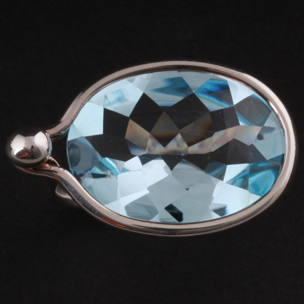 Georg Jensen Sterling Ring with Topaz # 628, Silver
