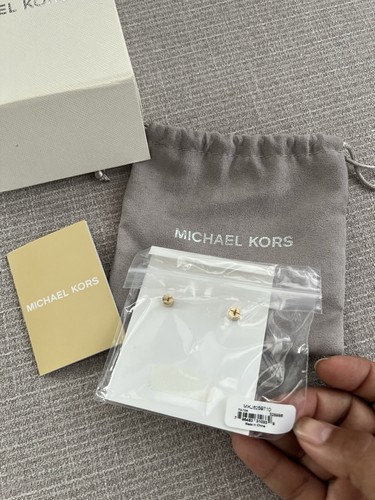NWT Michael Kors Gold Tone Heart Padlock Stud Earrings - Picture 2 of 5