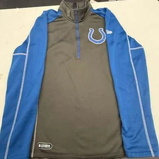 NFL Colts 1/4 Zip Black/Blue Long Sleeve Jacket Combine Training Size XL