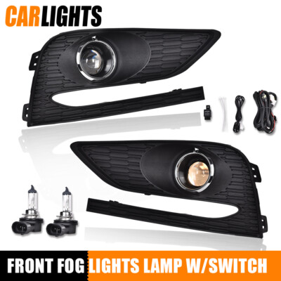 Fit For 2016-2018 Chevy Cruze  Fog Light Bumper Driving Projector Lamps W/ Bezel