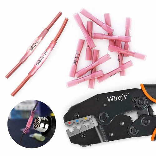 1000 STCK. Rot Hitzeschrumpf Butt Draht Stecker Crimp Spleiß Klemmen Kit 16-22 AWG - Bild 6 von 7