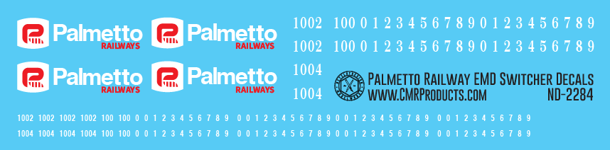 N Scale - Palmetto Railway EMD Switcher Decals