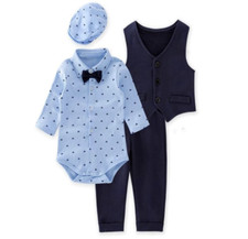 Infant Toddler Baby Boys Gentlemen 4-Piece Tuxedo Suit Formal Wear Outfit