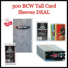 X3 BCW Tall Trading Card Clear Sleeves Acid Free Archival Quality Storage DEAL