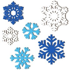 6 Pcs Winter Wooden Sign Decoration for Wall Snowflake Shape Sign 3 Sizes Sno...