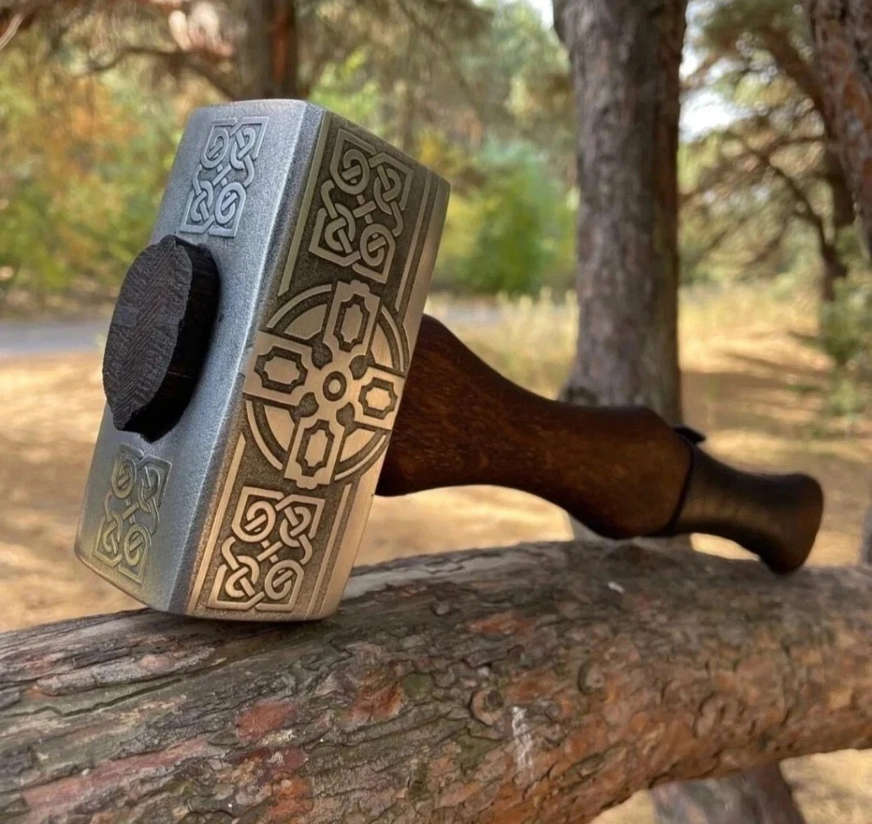 CUSTOM HANDMADE CARBON STEEL VIKING HAMMER, MJOLNIR HAMMER - WSHEATH