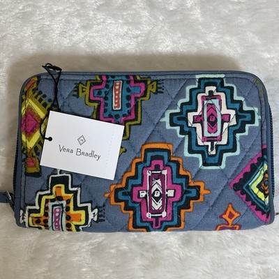 Vera Bradley PAINTED MEDALLIONS RFID Grab and Go Wristlet Wallet Aztec NWT