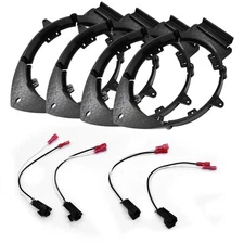4x Stereo Door Speaker Adapter 6.5" Spacer Bracket Harness For 07-14 GMC Yukon