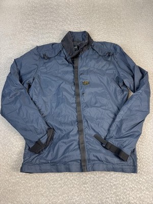 G-Star Jacket Mens 2XL Blue Nylon Windbreaker Full Zip Lined Pockets Raw