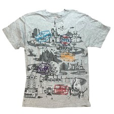 Disneyland T-Shirt Mens M Grey Park Map Magic Animal Kingdom Epcot Attractions