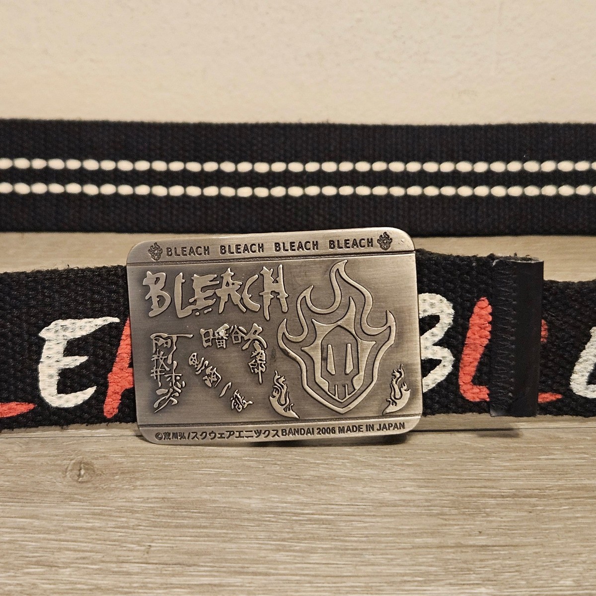 Vintage 2005 Anime Bleach Black Canvas Belt Made in Japan Bandai 【完売品】CVTVLIST BLEACH bandanna