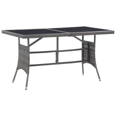 Garden Table Outdoor Dining Table Patio Coffee Table Grey Poly Rattan vidaXL
