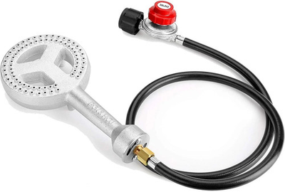 #ad High Pressure Cast Iron Propane Burner with Adjustable Regulator amp; Hose $33.99