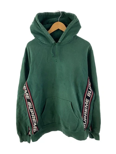 Felpa Supreme con cappuccio L cotone verde usata