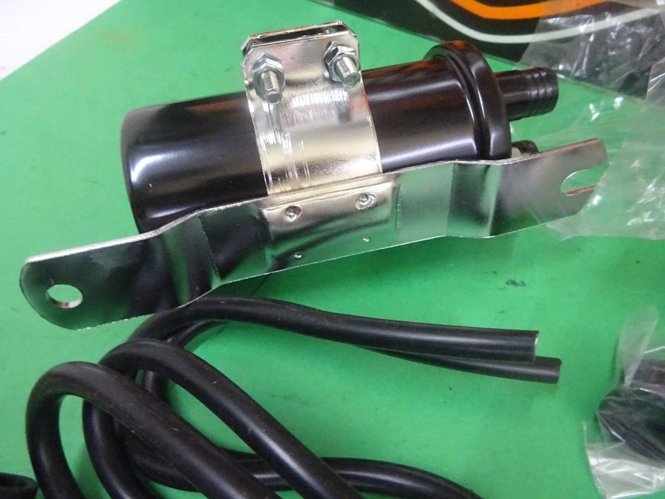 VINTAGE Harley Davidson EL FL Rpl ROUND BLACK 6 VOLT IGNITION COIL W/CHROME MT - Image 4 of 4