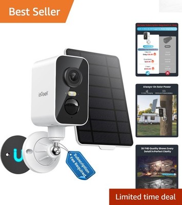 Weatherproof Outdoor Security Camera with 2K Color Vision & Two-Way Audio