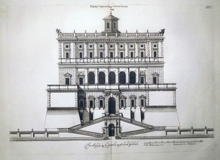 Etching Palazzo Farnese in Caprarola II J.J. by Sandrart 1694 Vignola