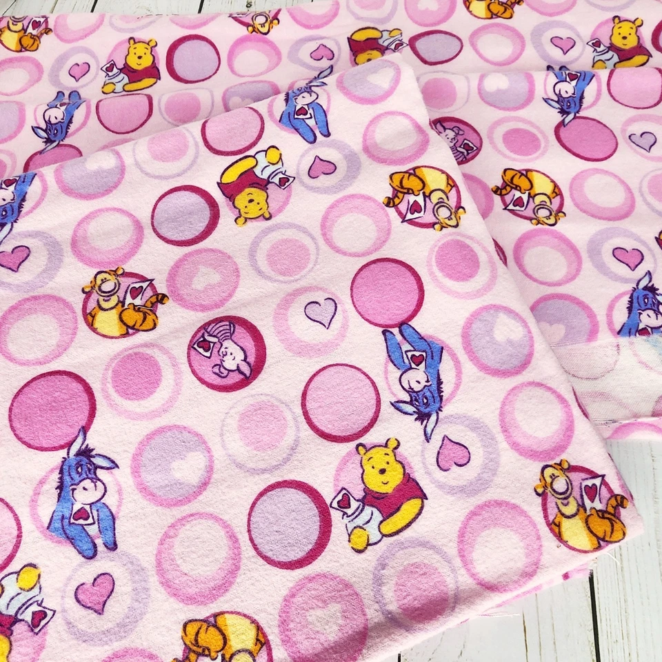 Disney Pink Flannel Fabric Winnie The Pooh Piglet Pink Two Pieces-1 Yard Each - Image 2 of 4