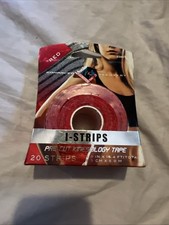Mueller Kinesiology Tape I-Strip Roll Red, 20 Pre-Cut Strips