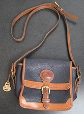 Vintage Dooney  Bourke All Weather Leather Crossbody Duck Purse Black Pebbled