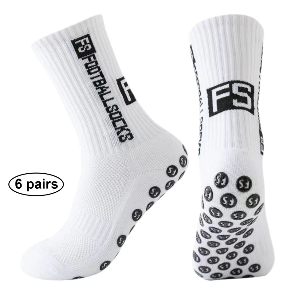 6 PAAR FUßBALLSOCKEN ANTIRUTSCH SPORTSOCKEN GRIP SOCKEN 39-46 STRÜMPFE FUßBALL - Bild 2 von 4