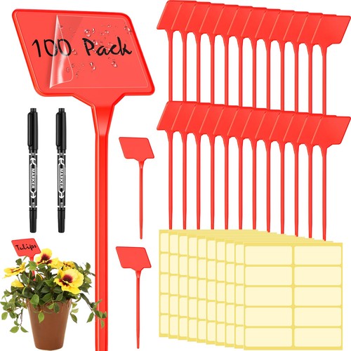 Marsui 202 Pezzi Kit di Etichette per Piante Grandi, Include 100 da Esterno 6 Pollici, Rosso 