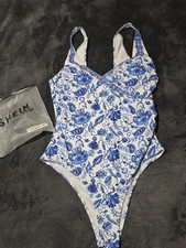 Blue Patterned XL Shein Simming Costume