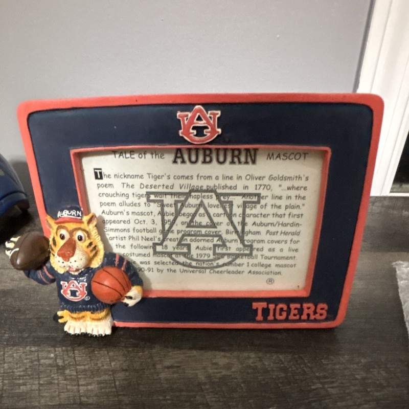 Auburn Tigers Mascot Frame Blue Orange Football Basketball NCAA
