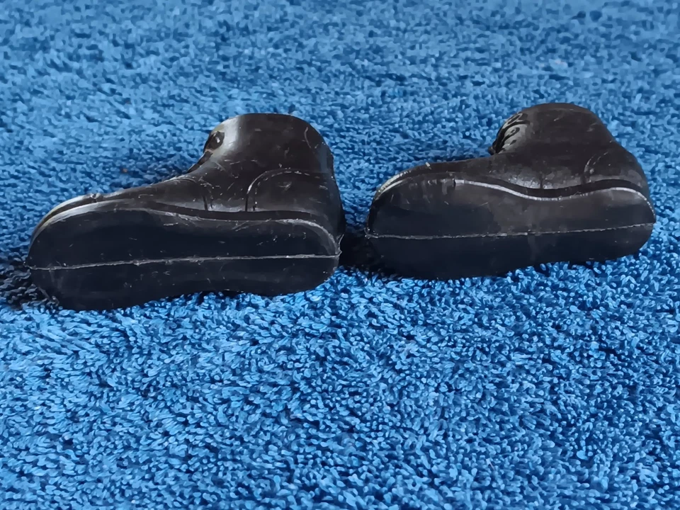 VTG 1970s  GI Joe Short Black Boots  Unmarked Accessory Hasbro Adventure Team — 第 3/4 张图片