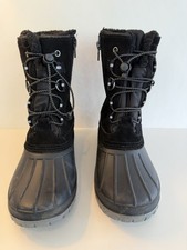 Lands' End Unisex Kids Snow Boots Waterproof Black Gray US 4 Model 519206