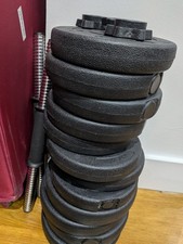 22kg Black Cast Iron Dumbbell Set Spinlock