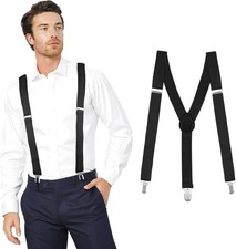 Vesberkl Black Suspenders for Men Heavy Duty Mens 1PCS,