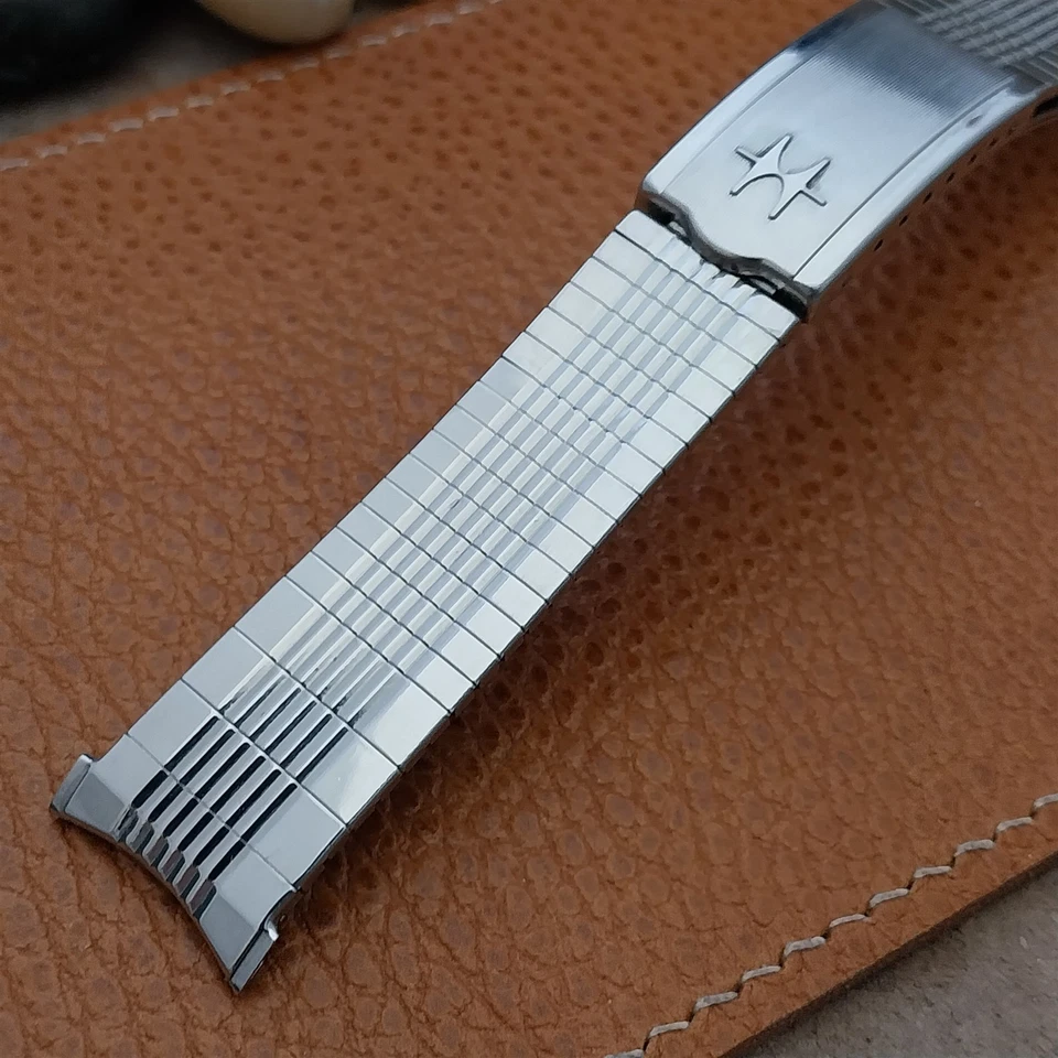 Correa de reloj Hamilton vintage años 60 20 mm 19 mm 18 mm acero inoxidable Admiral sin usar Foto 4 de 4