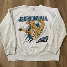 Vintage Jacksonville Jaguars Sweatshirt Mens Large Gray Breakthrough Nutmeg 90s