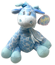 Giraffe Blue Spotted sits 9" Plush Rattle Jingles Baby by First  Main Jingles
