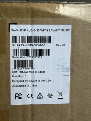 Savant PAV-SIPA50SM-00 IP Audio 50  w/ Savant Music Brand New