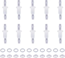 10 Packs 1/8" Hose Barb Thru-Bulk Bulkhead Fitting Plastic Hose Barb Fittings, P
