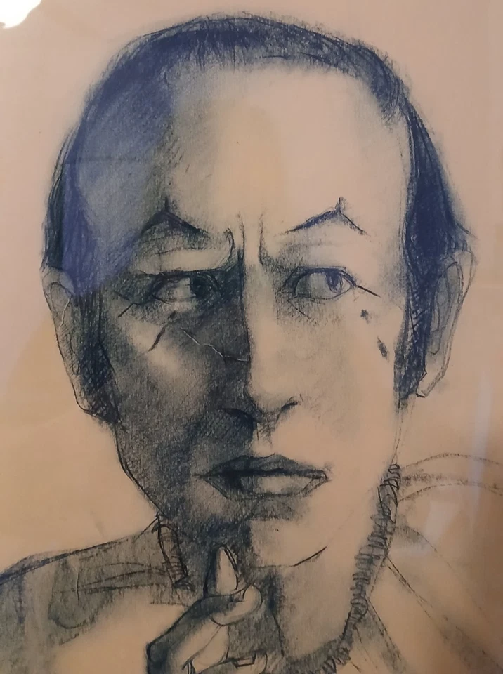 Gerald D. Fairclough signed/dated 1965 Artist Drawing of Circus Performer - Image 3 of 4