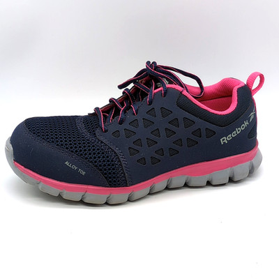 Reebok Sneakers Womens Blue 7.5 Wide Work Shoes Alloy Toe Memory Tech F2413-18