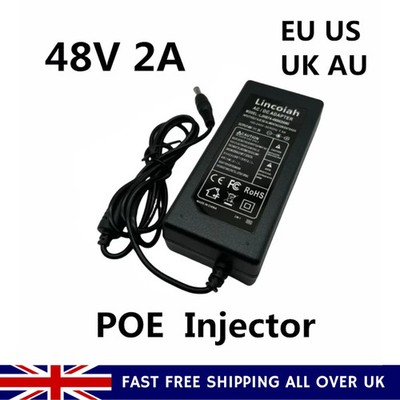 DC 48V 2A 2000MA 96W POE Netzteil Adapter 48 V Volt für CCTV Security