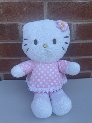 Hello Kitty Plüschtier Stofftier rosa getupft Kleid Schleife gepunktet Teddy 