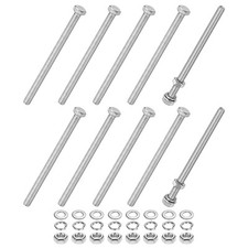 10-Pack Hex Head Screw Bolt with Nuts Flat  Lock Washers M5x80mm