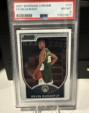 2007-08 Bowman Chrome Kevin Durant #111 RC PSA 8 #’d 1462/2999