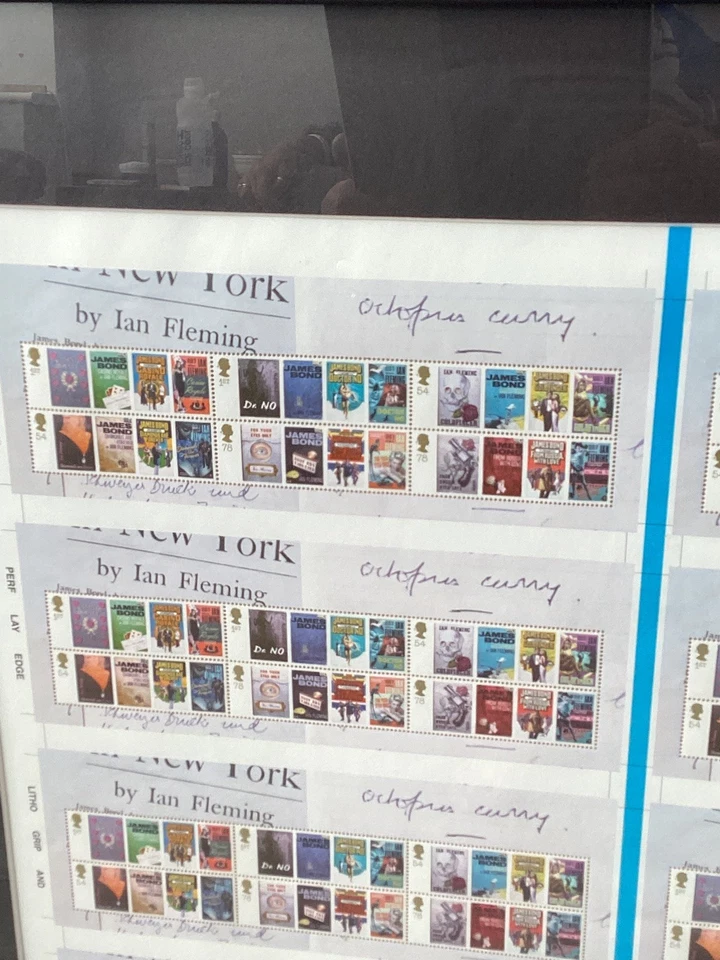 James Bond Uncut Press Sheet GB Stamps professionally mounted and framed RARE! - Image 2 of 3